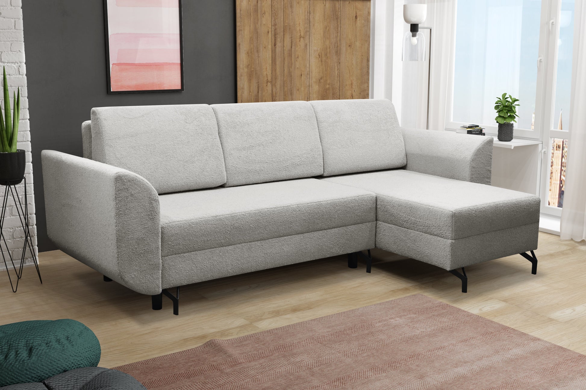 CORNER SOFA BED OSLO WITH OPTIONAL STOLL