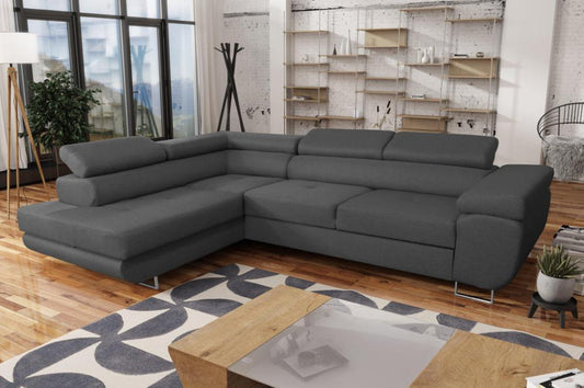 CORNER SOFA BED ASH 275CM MALMO 95 / SPRINGS + FOAM