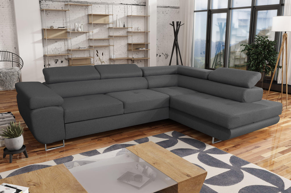 CORNER SOFA BED ASH 275CM MALMO 95 / SPRINGS + FOAM