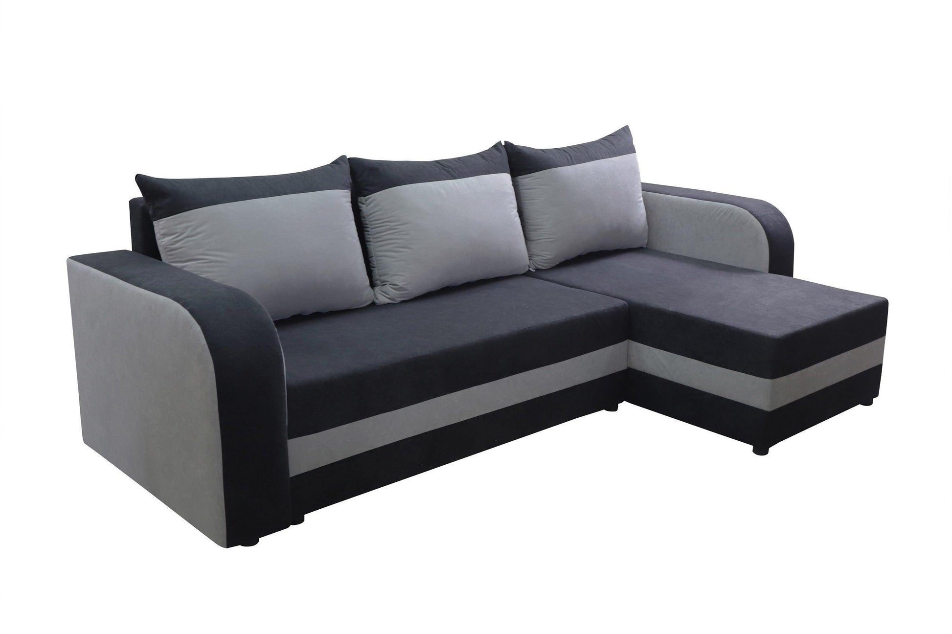 CORNER SOFA BED ALEXA BLACK/BLUE 238cm universal RIGHT/LEFT CORNER / FOAM