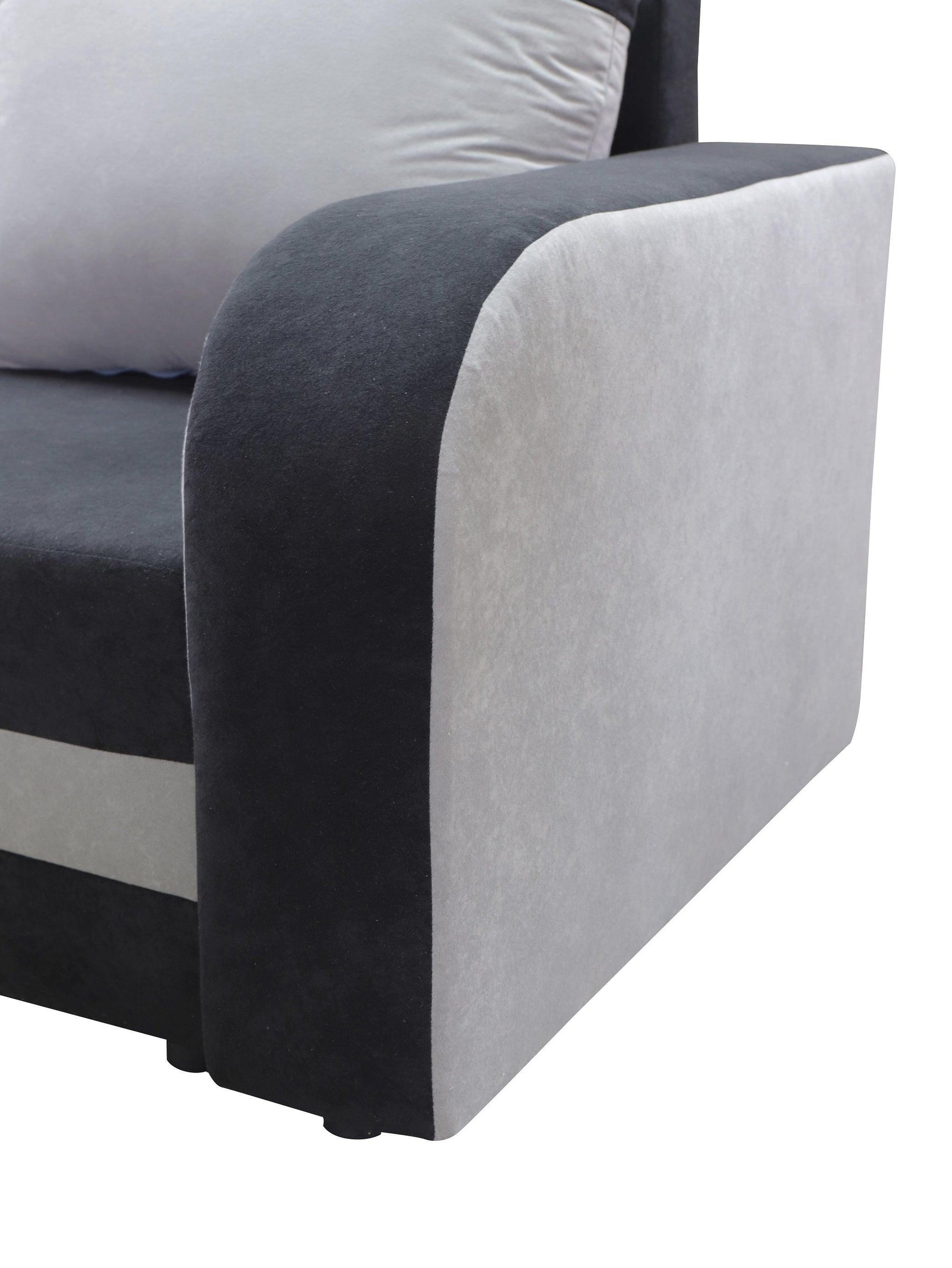 CORNER SOFA BED ALEXA BLACK/BLUE 238cm universal RIGHT/LEFT CORNER / FOAM