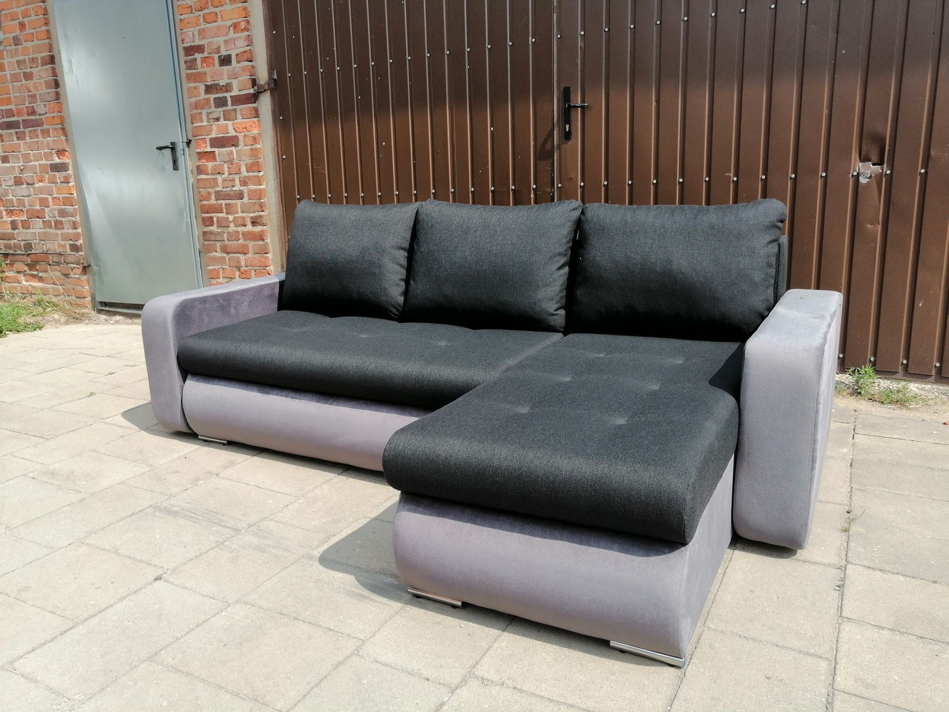 CORNER SOFA BED DAVY CHOICE OF COLOR 238CM / SPRINGS + FOAM