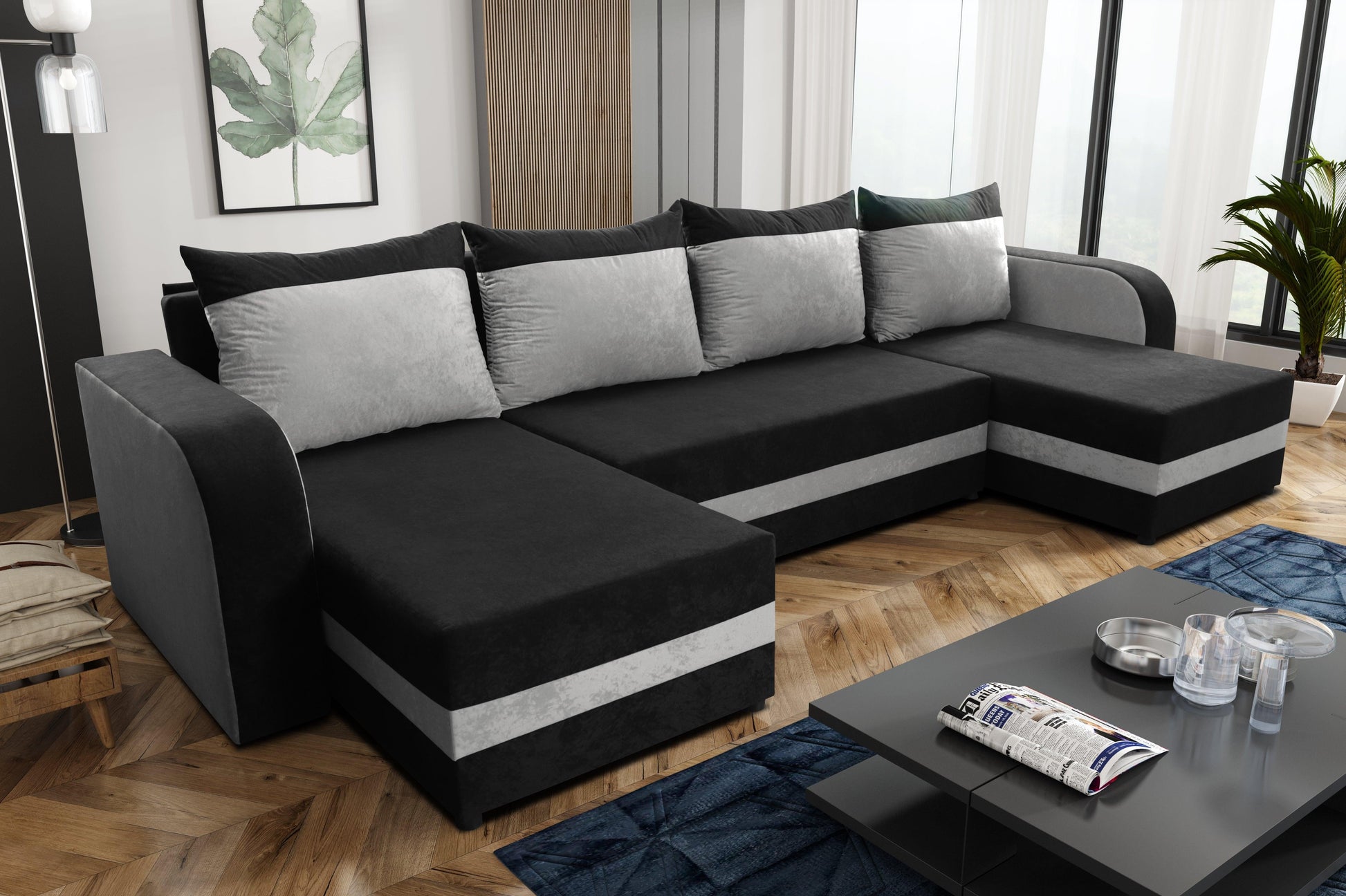 CORNER SOFA BED ALEXA U SHAPE 304CM / FOAM