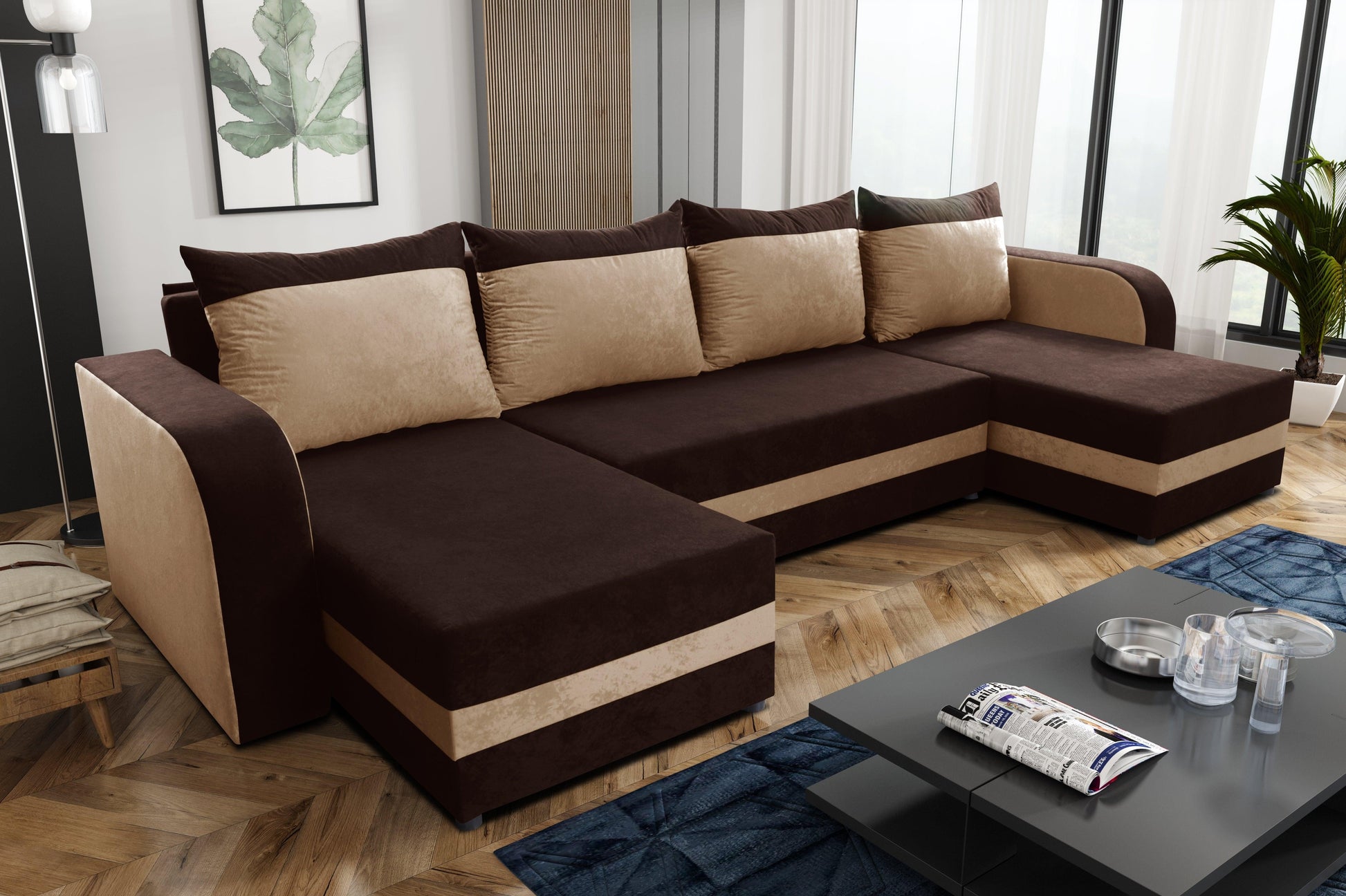 CORNER SOFA BED ALEXA U SHAPE 304CM / FOAM