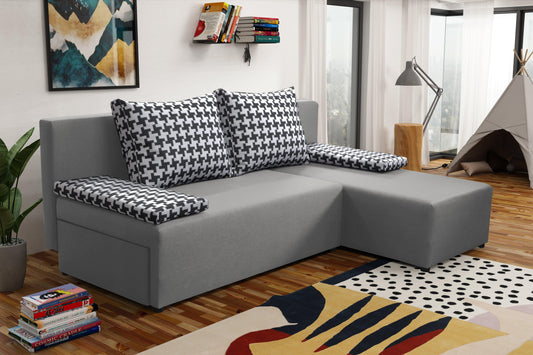 SMALL CORNER SOFA BED TOM 201CM MALMO 90 UNIVERSAL RIGHT/LEFT CORNER  / FOAM
