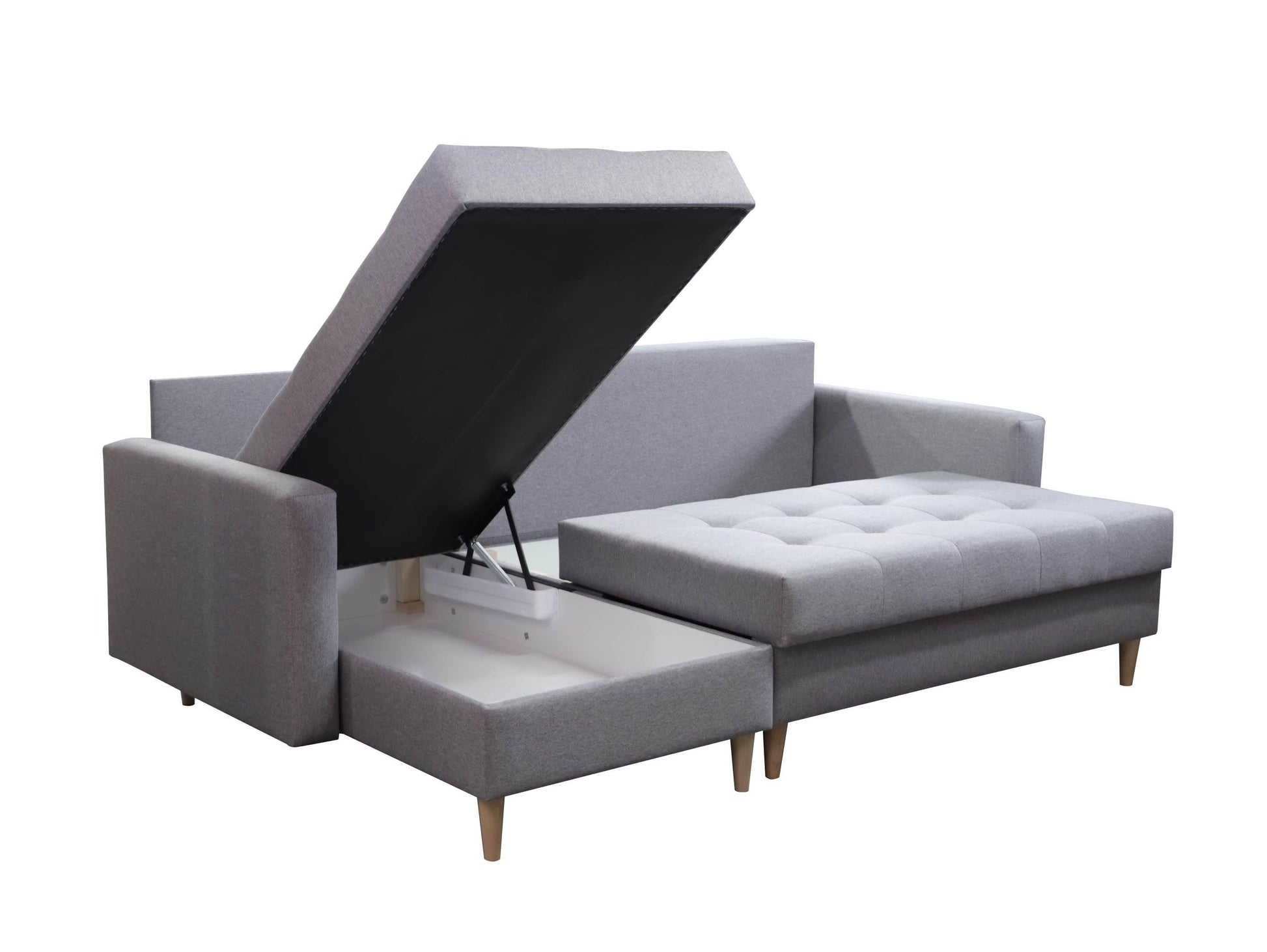 CORNER SOFA BED BRIAN 222CM + STORAGE PUFF / OTTOMAN MALMO 72 UNIVERSAL RIGHT/LEFT CORNER  / BONELL SPINGS + FOAM