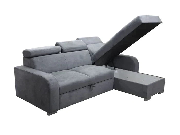UNIVERSAL CORNER SOFA BED ASTEE 235CM ASTI12 EASY CLEAN FABRIC ADJUSTABLE HEADREST / SPRINGS + FOAM