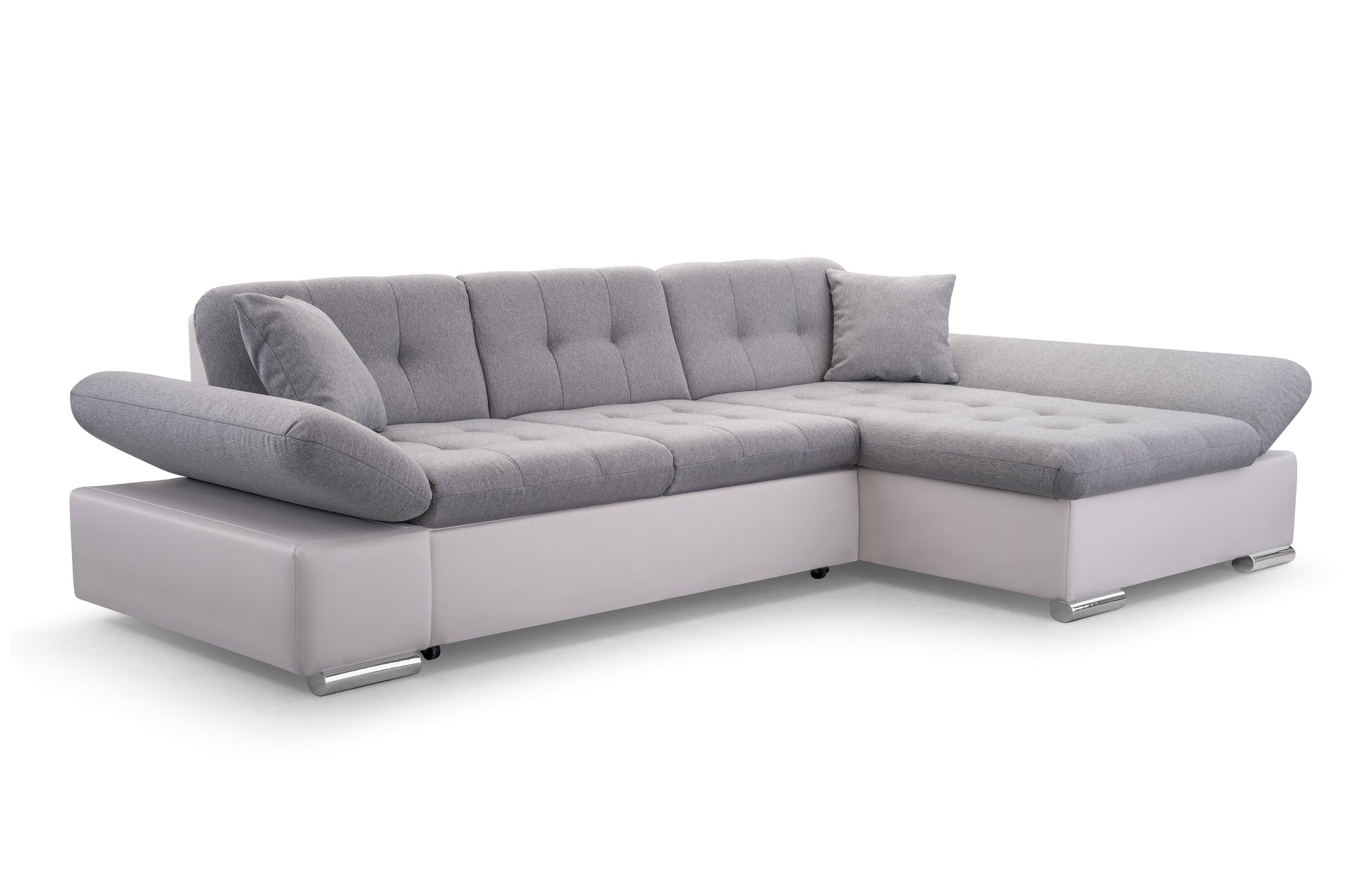 CORNER SOFA BED TOKYO GREY/WHITE 278cm TATUM 279 / SOFT 17 / SPRINGS + FOAM