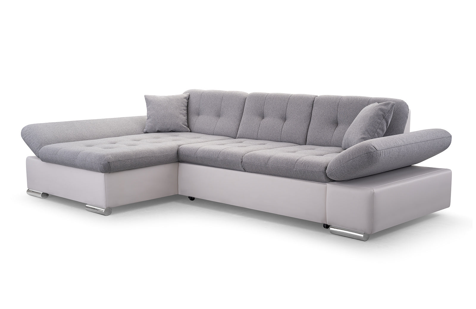 CORNER SOFA BED TOKYO GREY/WHITE 278cm TATUM 279 / SOFT 17 / SPRINGS + FOAM