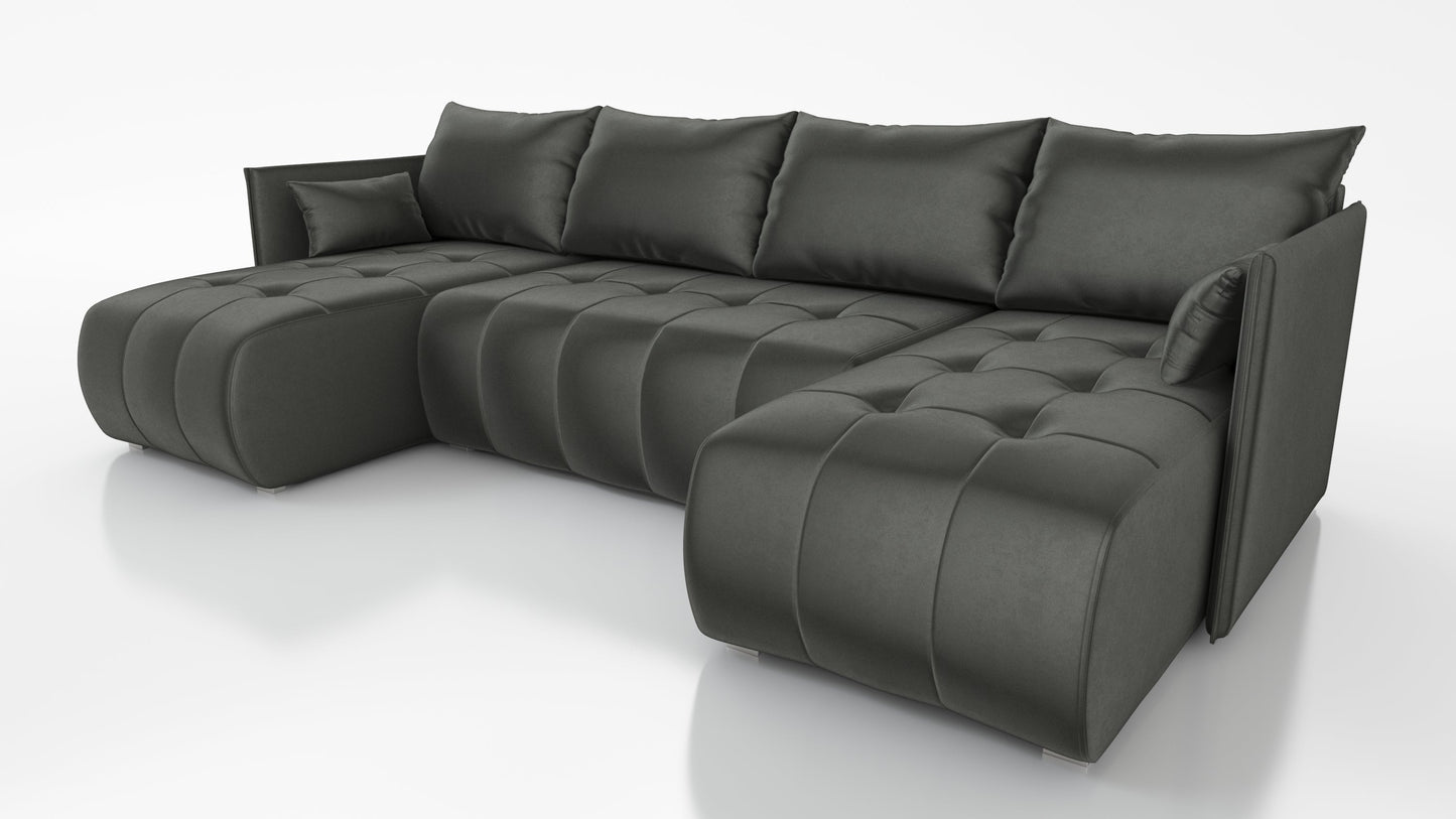 CORNER SOFA BED NESS U SHAPE *CHOICE OF COLORS* / SPRINGS + FOAM