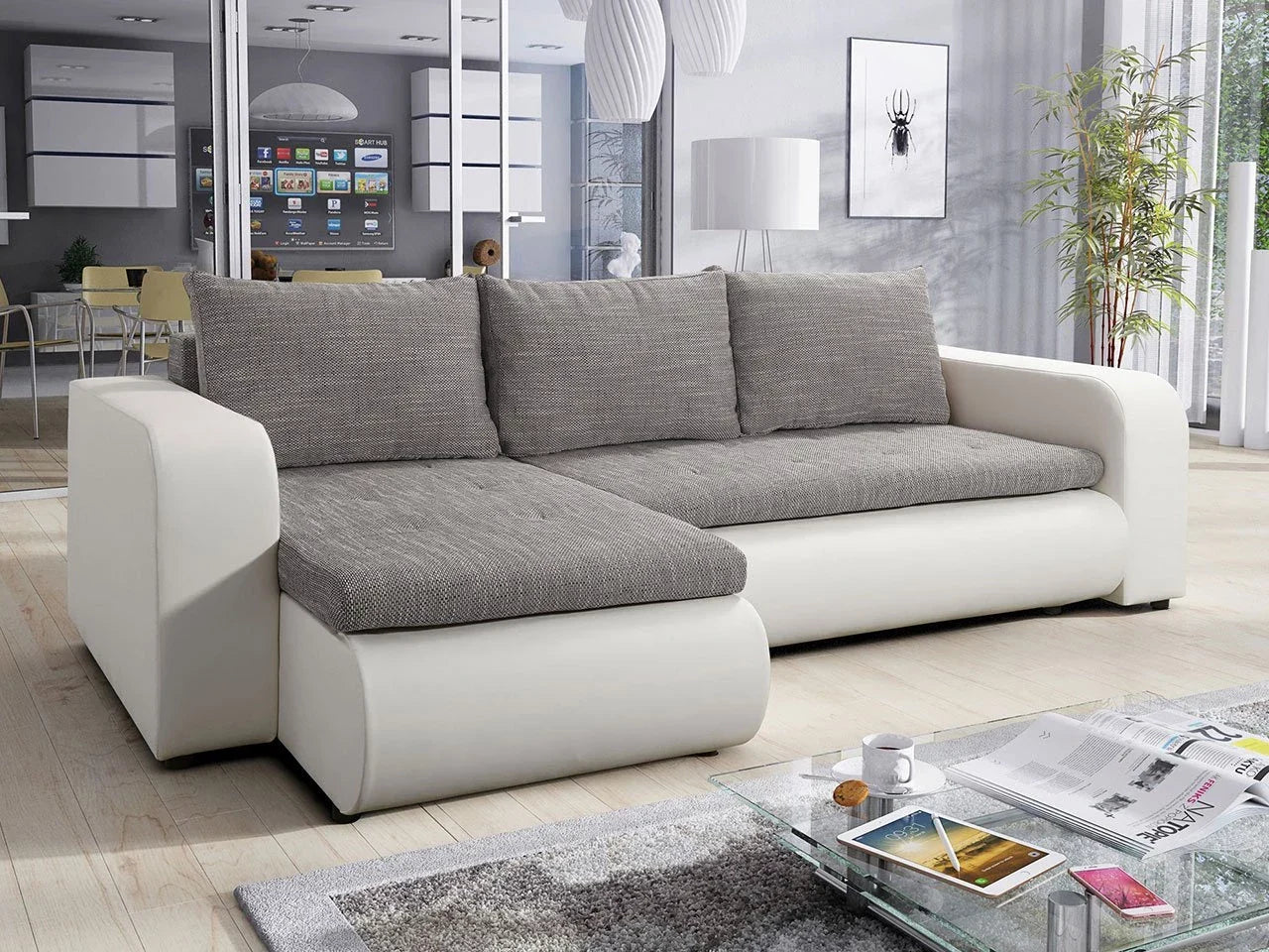 CORNER SOFA BED NIKO LAWA 5  / SOFT 17 238CM / SPRINGS + FOAM