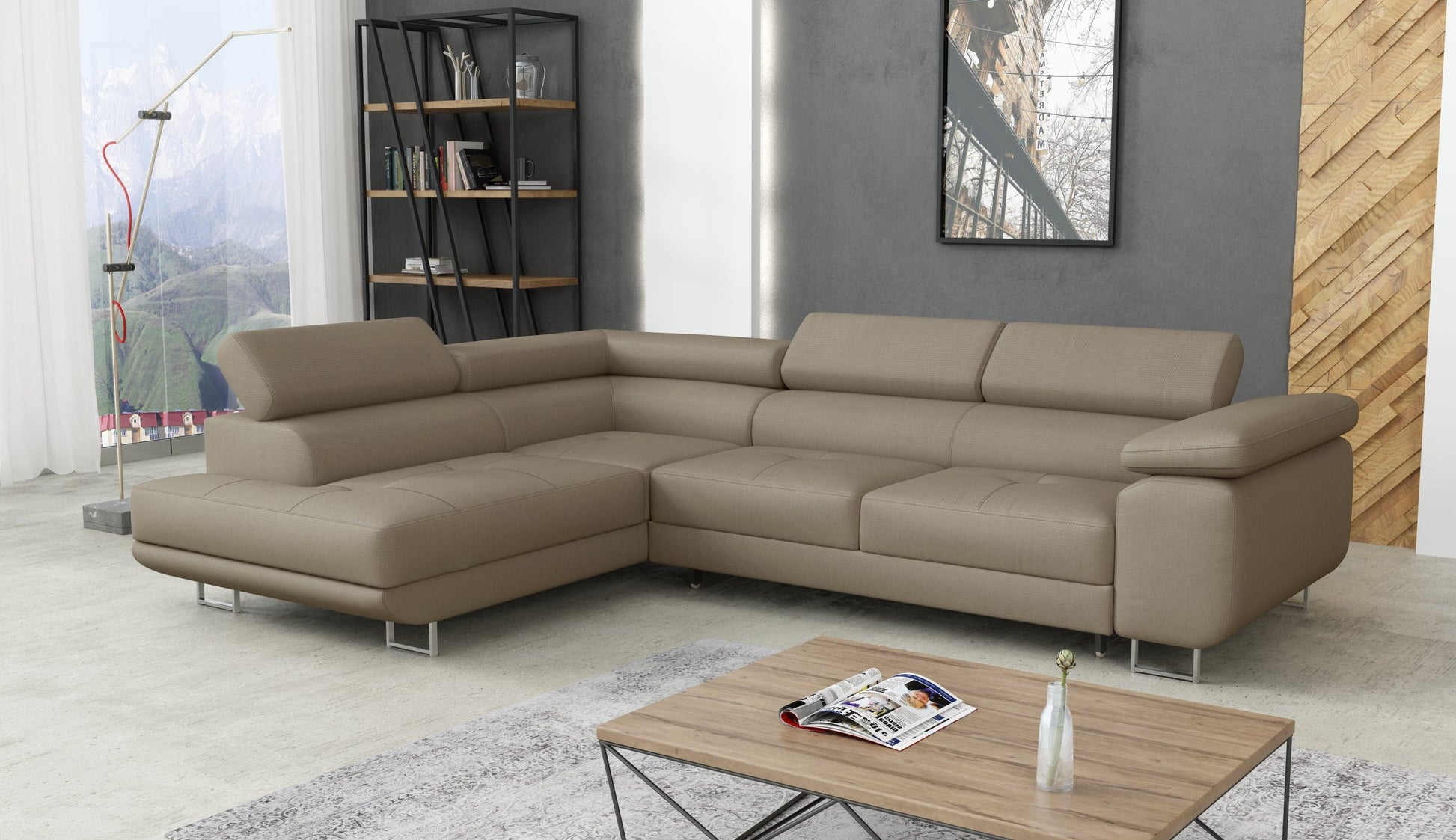 CORNER SOFA BED CALIPSO 275CM PAROS02 / SPRINGS + FOAM