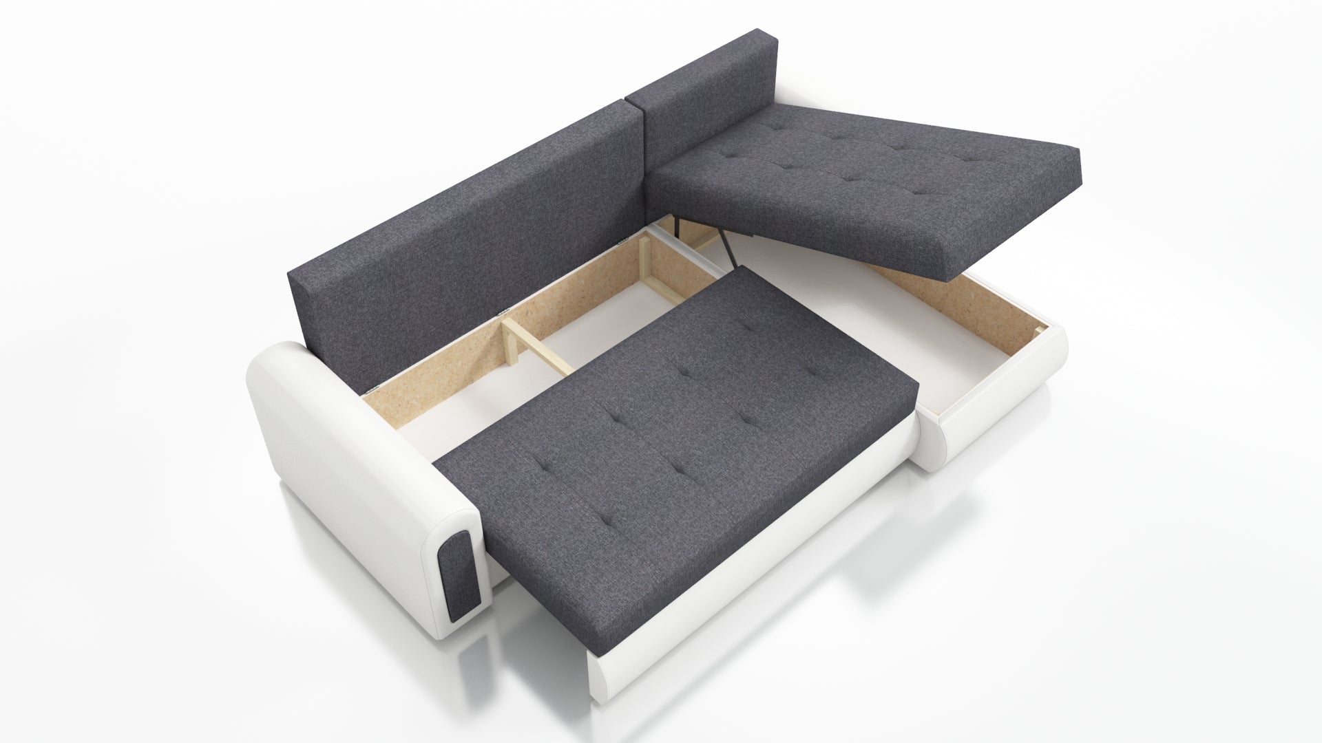 UNIVERSAL CORNER SOFA BED ECO 240CM GREY SAWANA 21 2X STORAGE