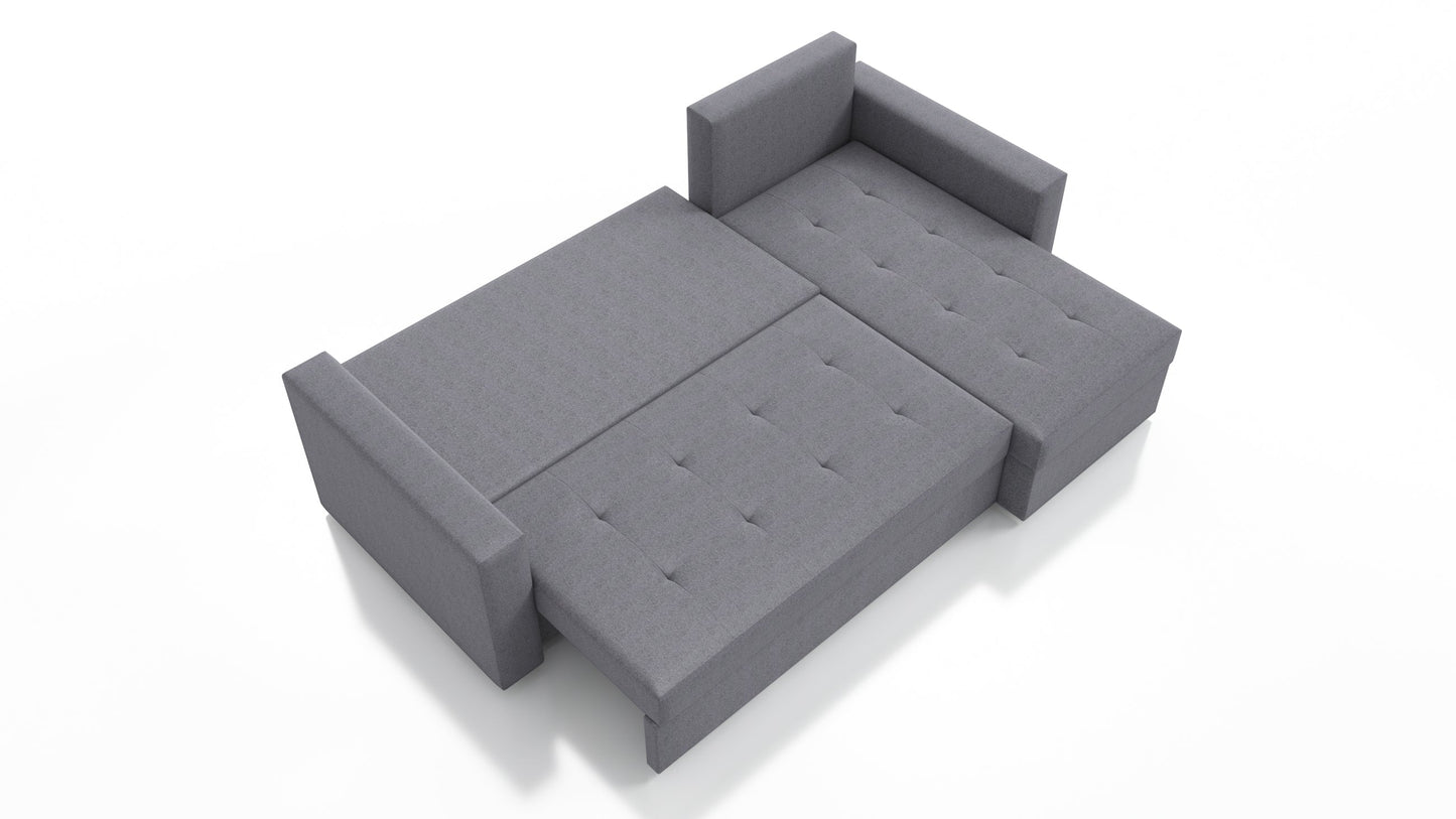 UNIVERSAL CORNER SOFA BED LOTUS 229CM GREY PAROS 06 2X STORAGE SPACE / FOAM 2X STORAGE