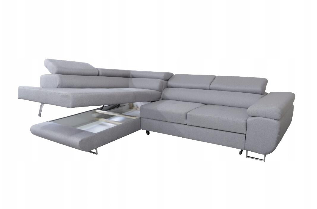 CORNER SOFA BED ASH 275CM MALMO 95 / SPRINGS + FOAM