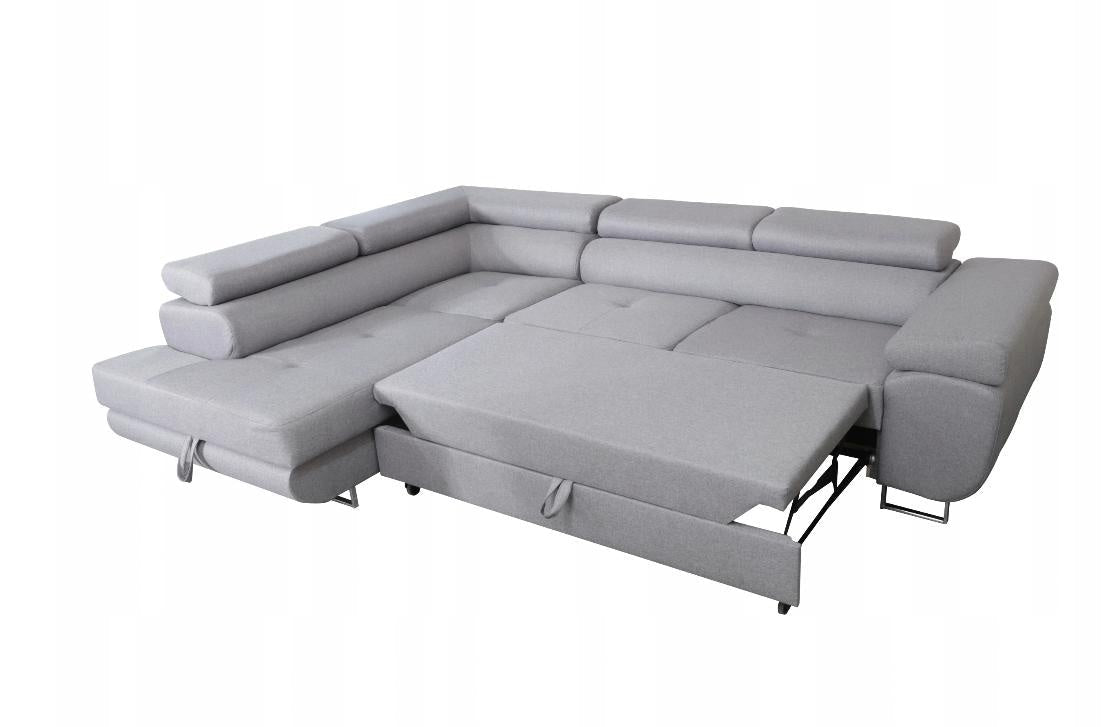 CORNER SOFA BED ASH 275CM MALMO 95 / SPRINGS + FOAM