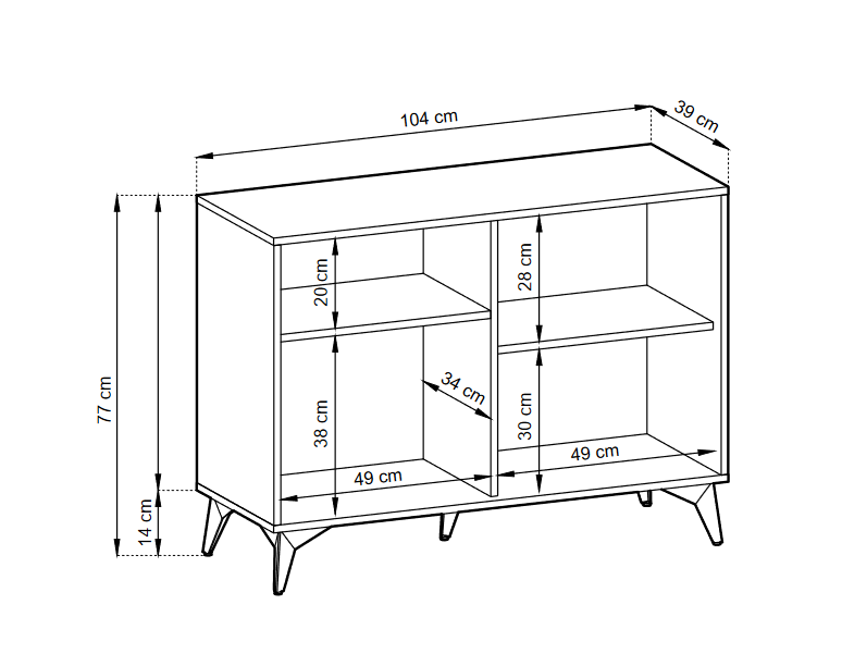 Storage cabinet DIAMOND 02 black / evoke oak