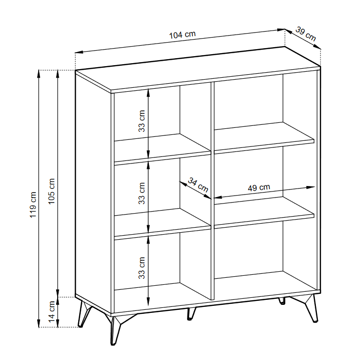 Storage cabinet DIAMOND 04 black / evoke oak