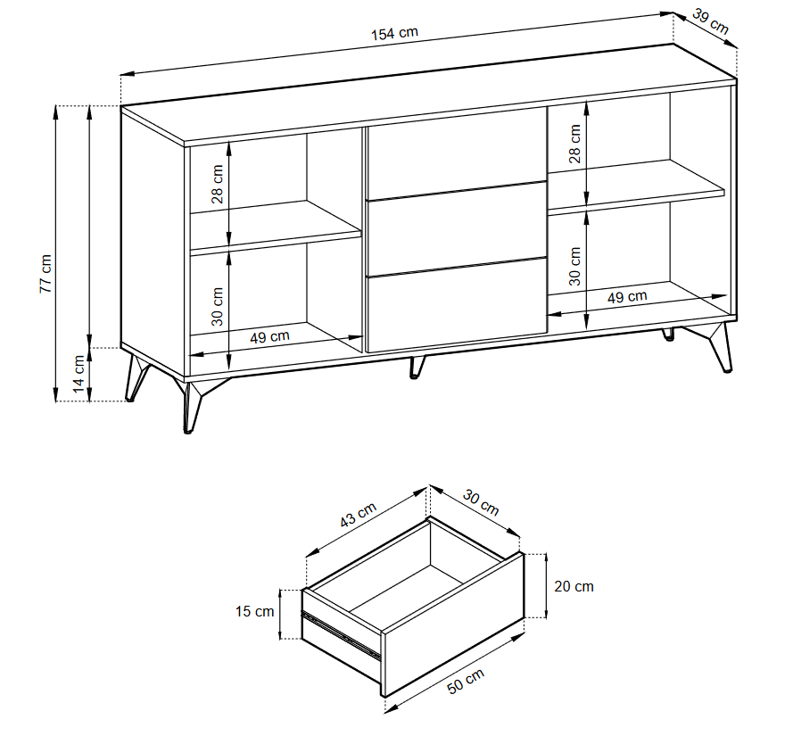 Storage cabinet DIAMOND 06 black / evoke oak