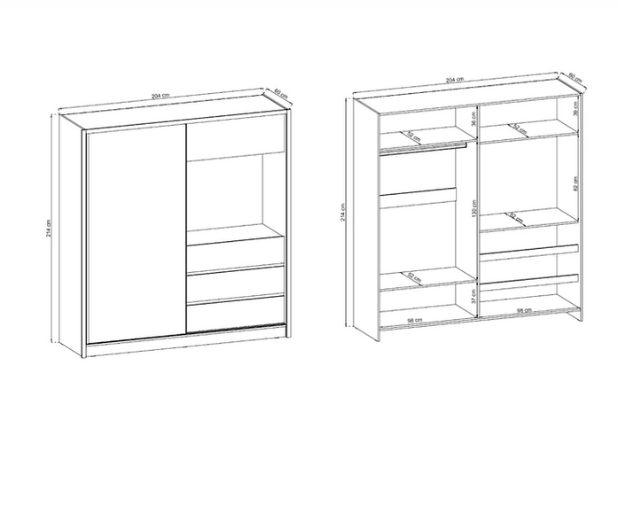 SLIDING DOOR WARDROBE TV 200M WHITE