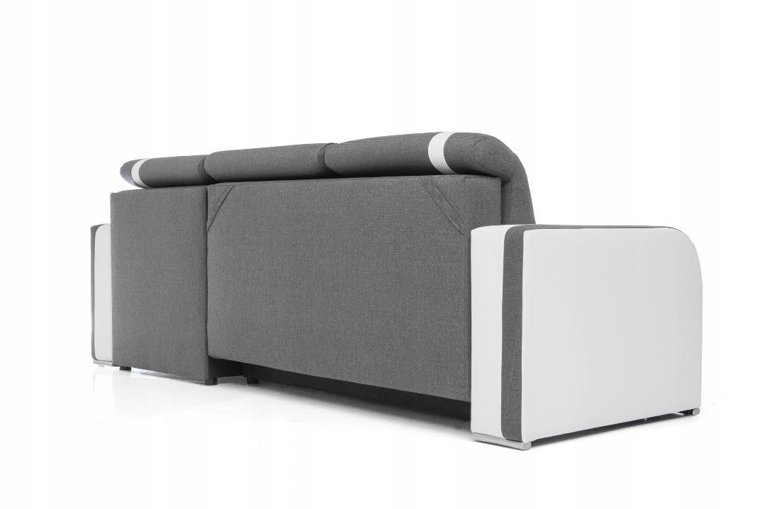 CORNER SOFA BED DINA 236CM 2X STORAGE SPACE GREY/BLACK INARI 91/1114 UNIVERSAL CORNER RIGHT/LEFT CORNER / BONELL SPRINGS + FOAM