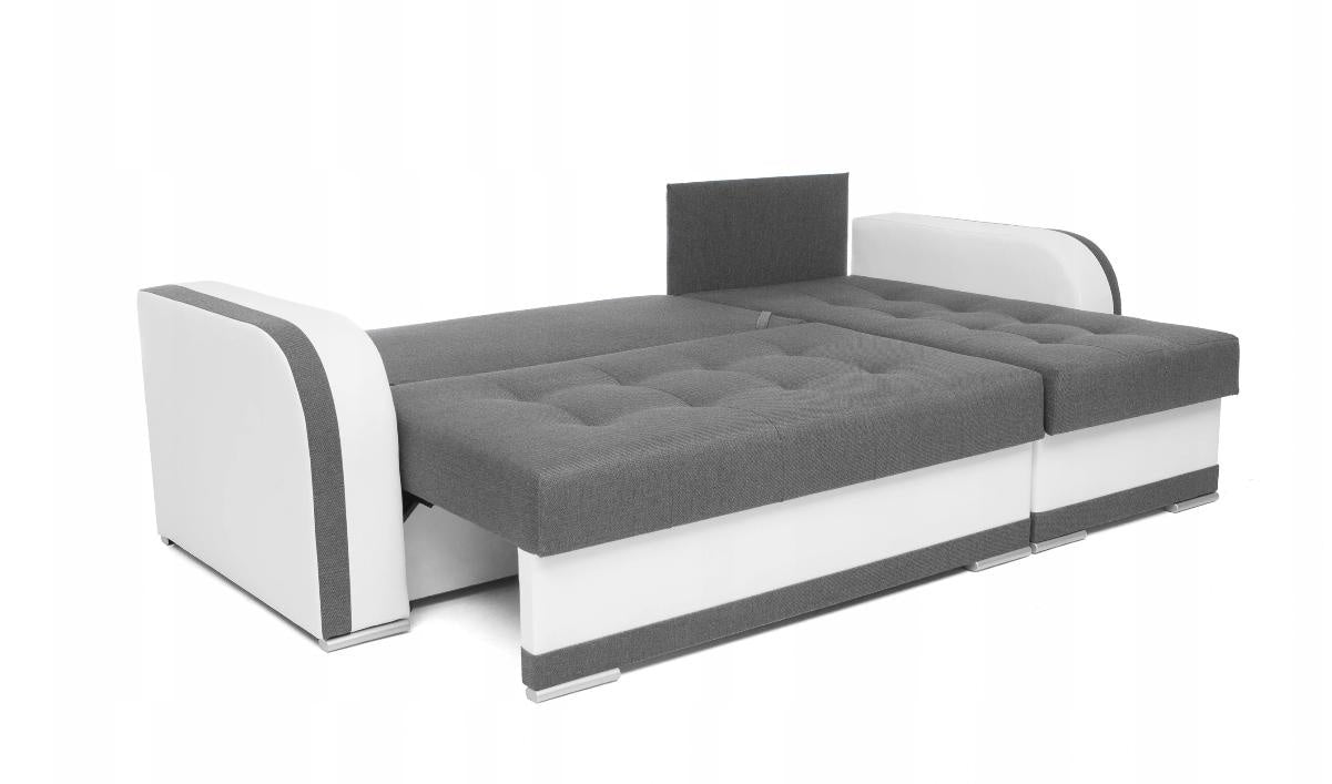 CORNER SOFA BED DINA 236CM 2X STORAGE SPACE GREY/BLACK INARI 91/1114 UNIVERSAL CORNER RIGHT/LEFT CORNER / BONELL SPRINGS + FOAM