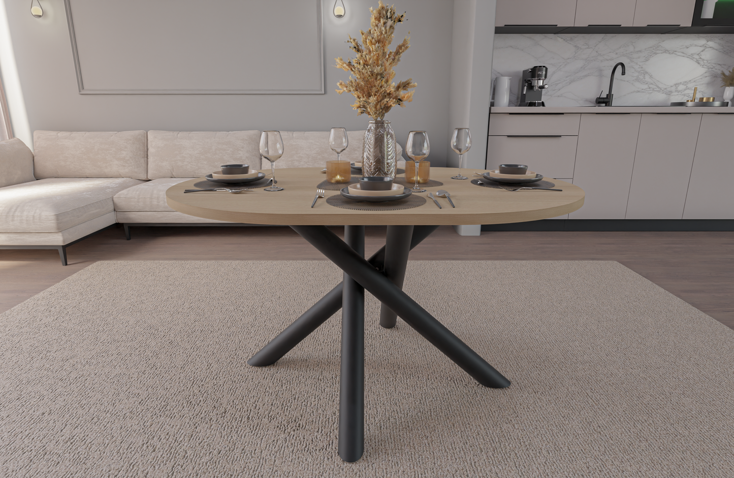 OSLO DINING TABLE LINDBERG OAK 138X100CM