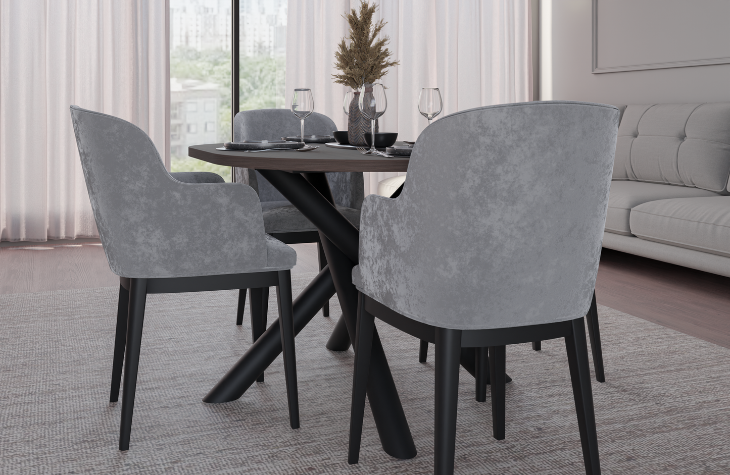 OSLO DINING TABLE WISCONSIN WALNUT 138X100CM