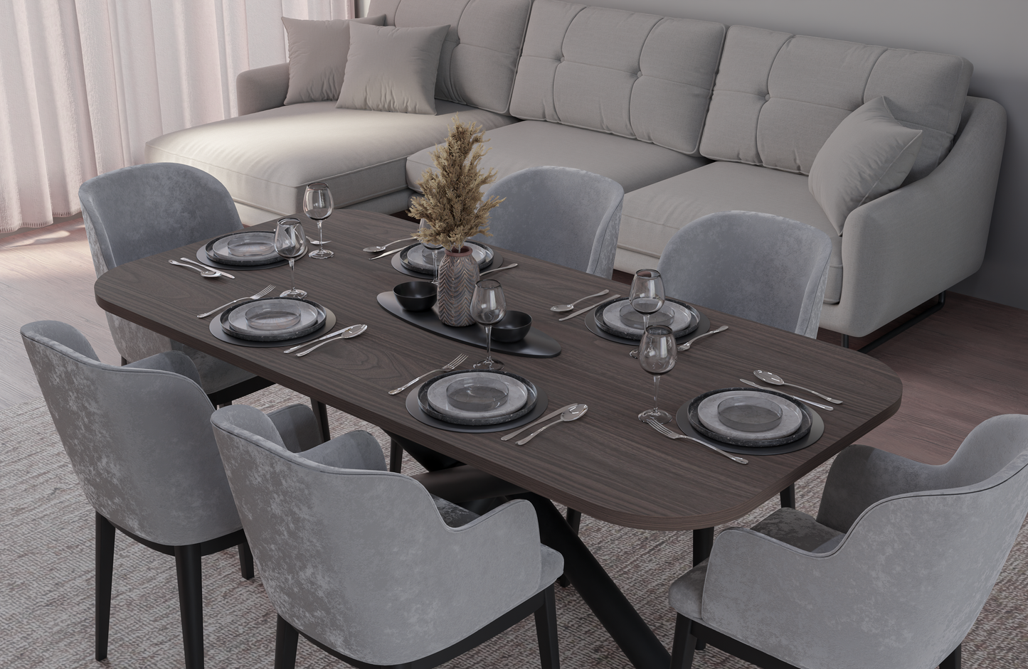 OSLO DINING TABLE WISCONSIN WALNUT 185X90CM