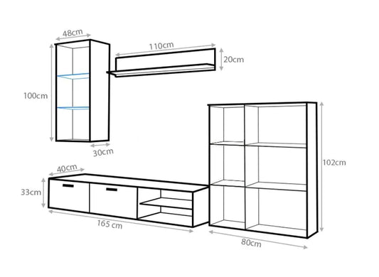 TV WALL UNIT DAMIAN GREY