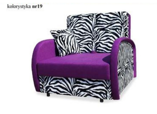 SINGLE SOFA BED SUZIE 97CM PURPLE ZEBRA / FOAM