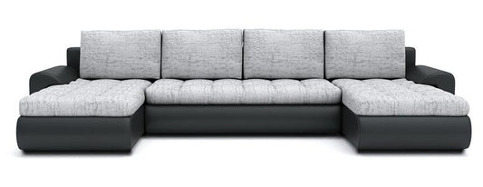 CORNER SOFA BED PRADO U SHAPE LAWA 09/1114 300cm GREY/BLACK / SPRINGS + FOAM