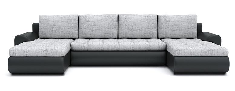 CORNER SOFA BED PRADO U SHAPE LAWA 09/1114 300cm GREY/BLACK / SPRINGS + FOAM