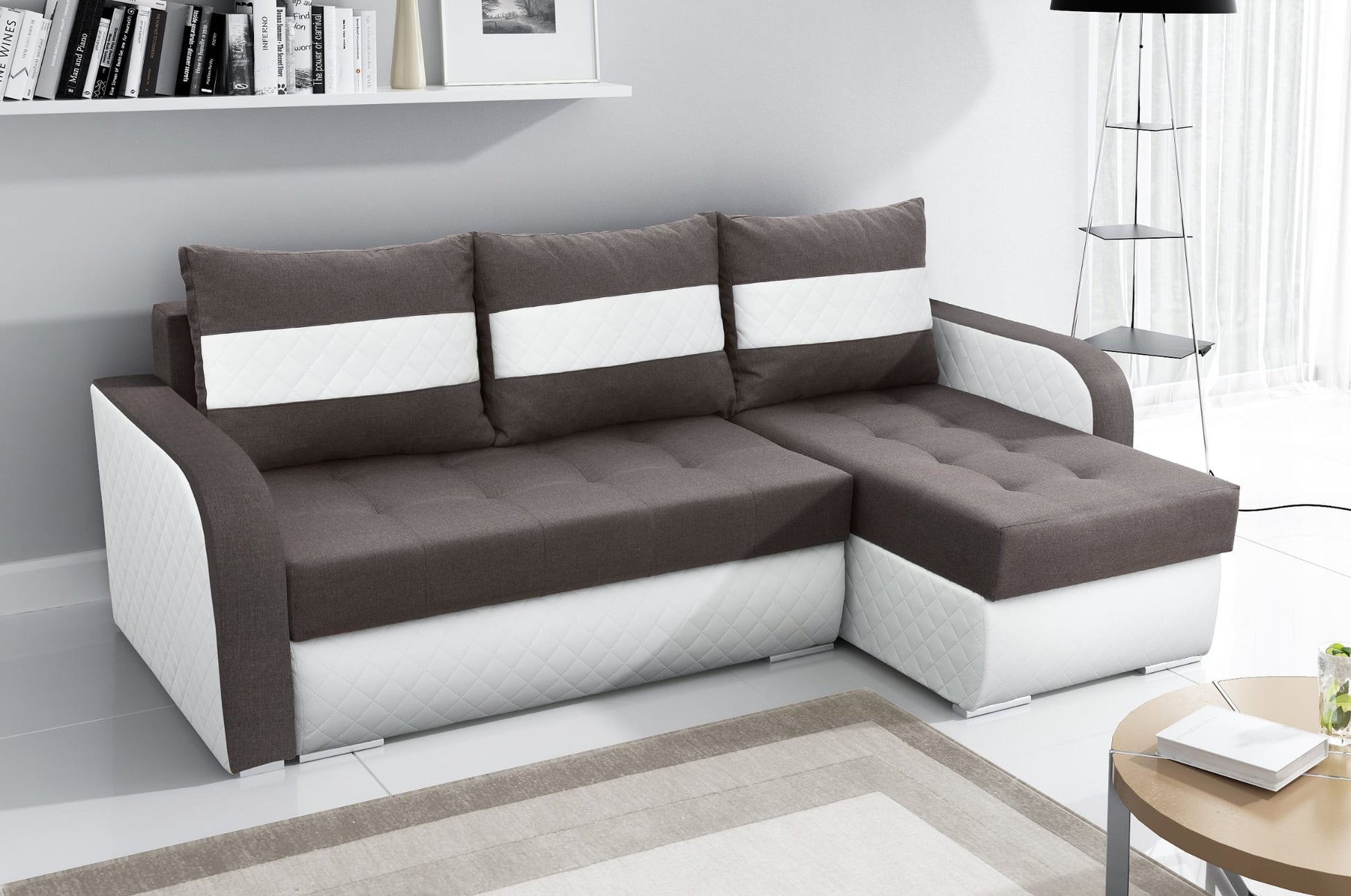CORNER SOFA BED NESTY INARI 24/W25 228CM 2X STORAGE SPACE UNIVERSAL CORNER / BONELL SPRINGS + FOAM