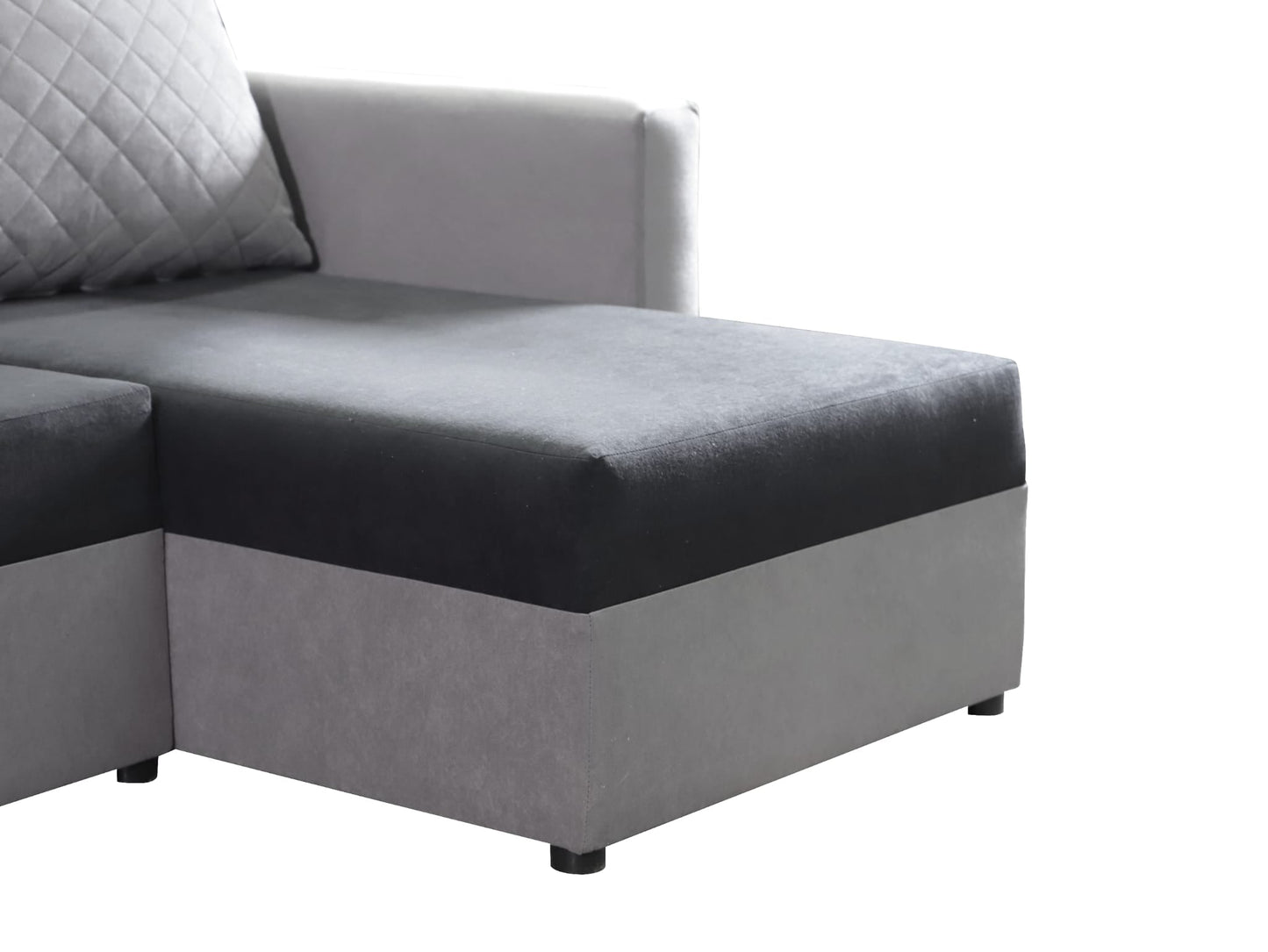 CORNER SOFA BED KEN DARK GREY/BLACK 27+15 222cm universal RIGHT/LEFT CORNER / FOAM