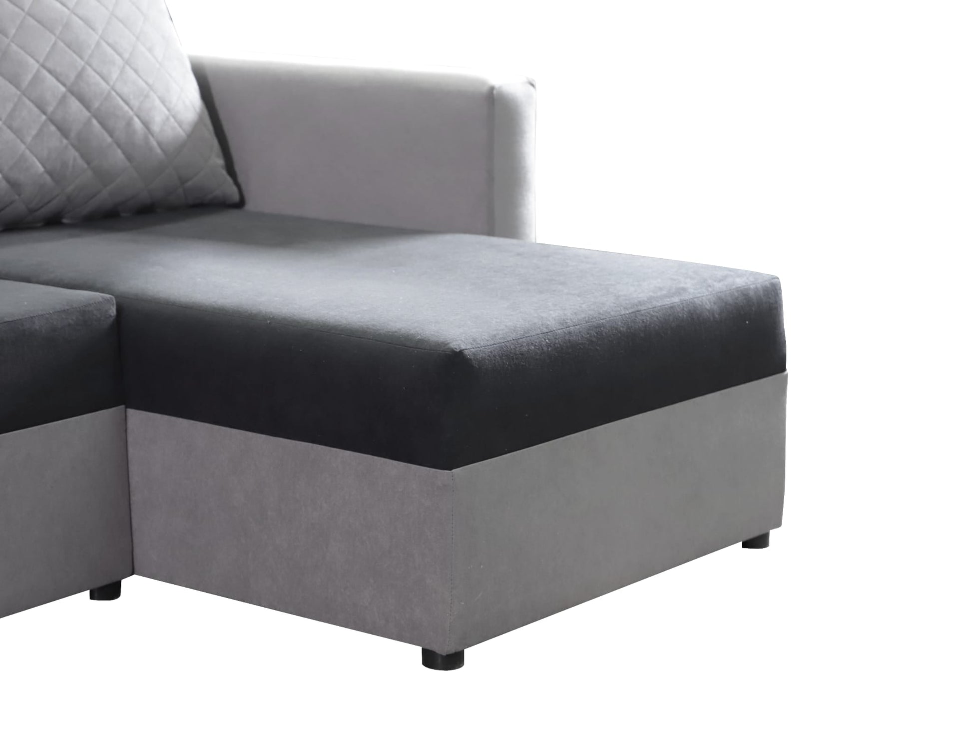 CORNER SOFA BED KEN BLACK/DARK GREY 15+27 222cm universal RIGHT/LEFT CORNER / FOAM