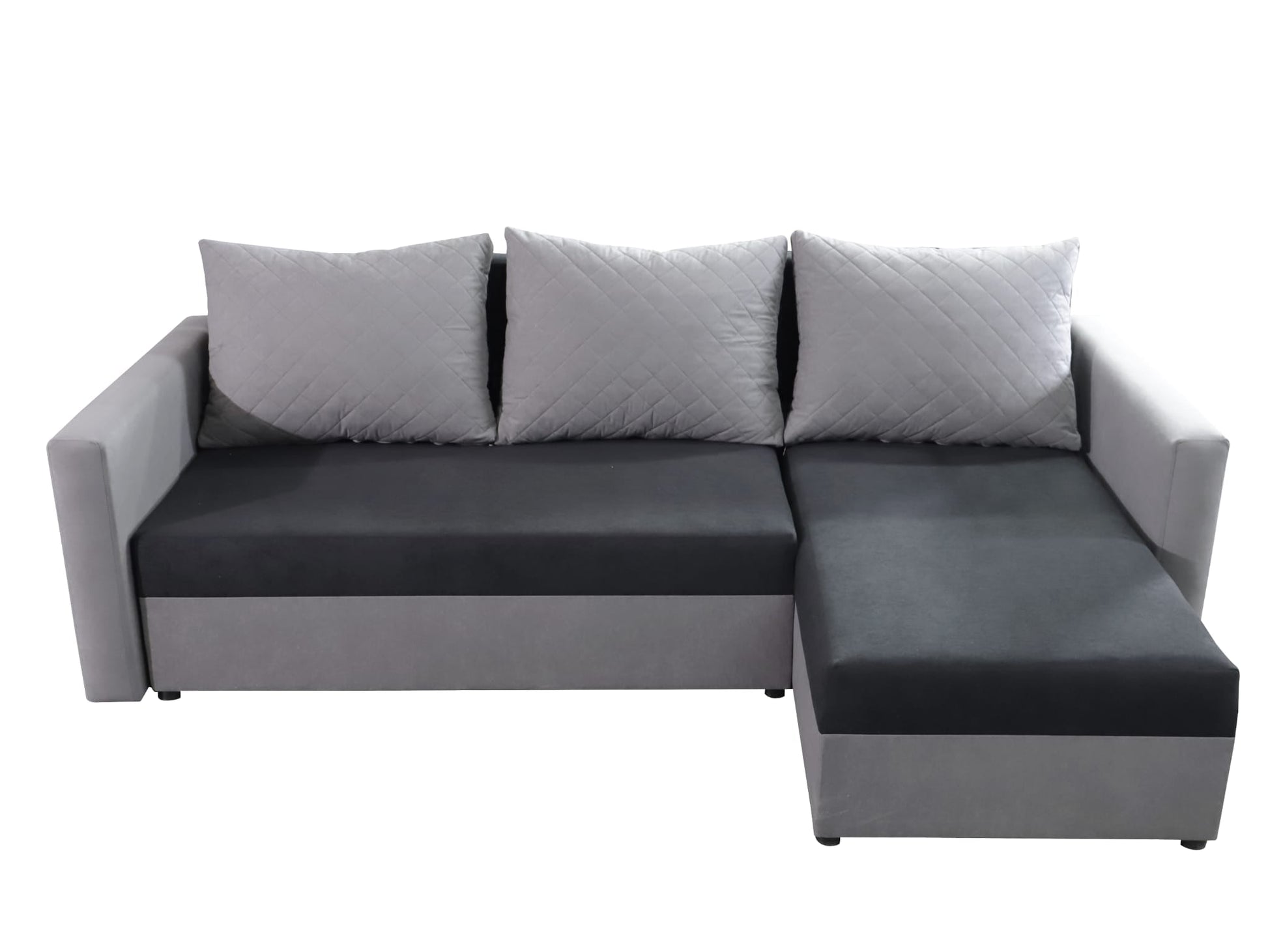CORNER SOFA BED KEN GREY/BLACK 14+15 222cm universal RIGHT/LEFT CORNER / FOAM