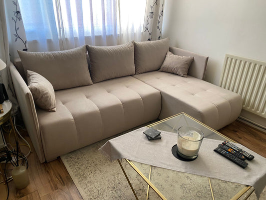 CORNER SOFA BED NESS 214CM / SPRINGS + FOAM / CHOICE OF COLOR