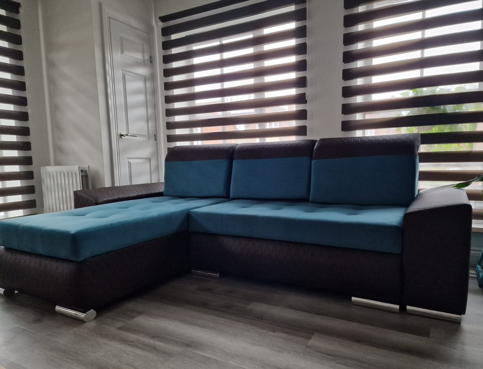 CORNER SOFA BED LONDON 2313/1115/60 252CM 2X STORAGE SPACE STAIN RESISTANT EASY CLEAN FABRIC / BONELL SPRINGS + FOAM