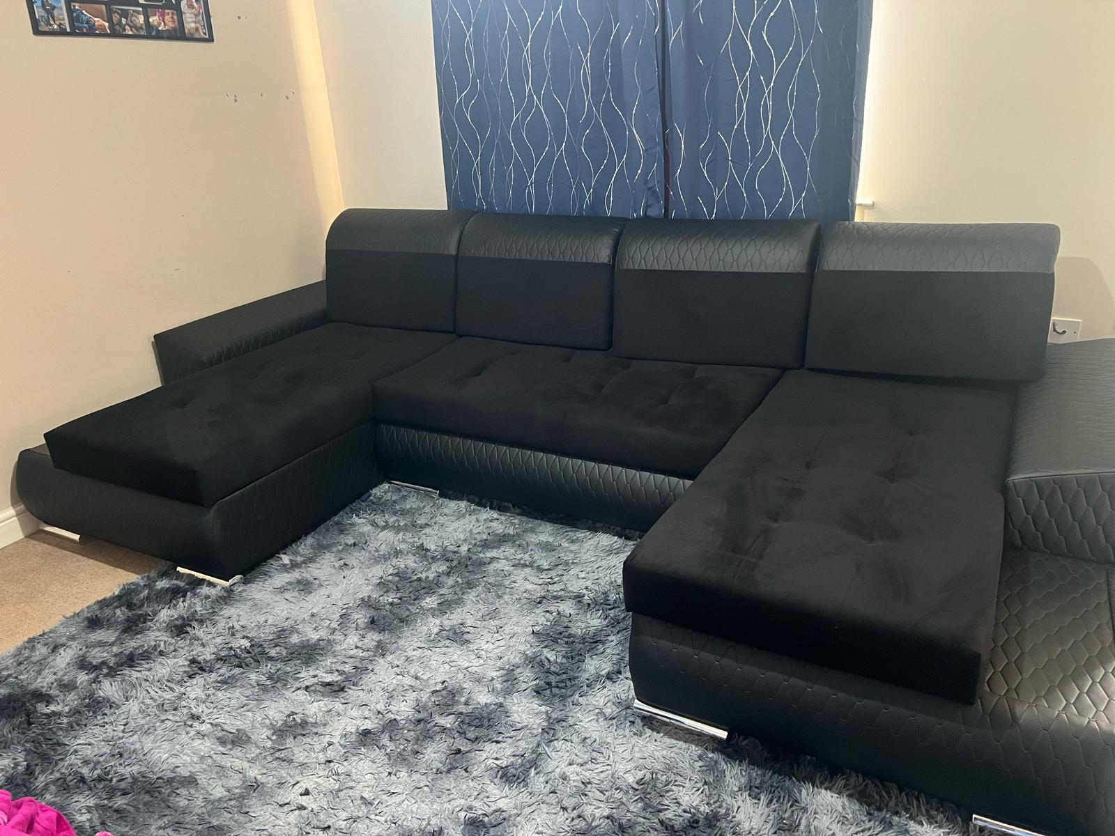 CORNER SOFA BED LONDON U SHAPE 2316/1114/60 322CM 3X STORAGE SPACE STAIN RESISTANT EASY CLEAN FABRIC / BONELL SPRINGS + FOAM