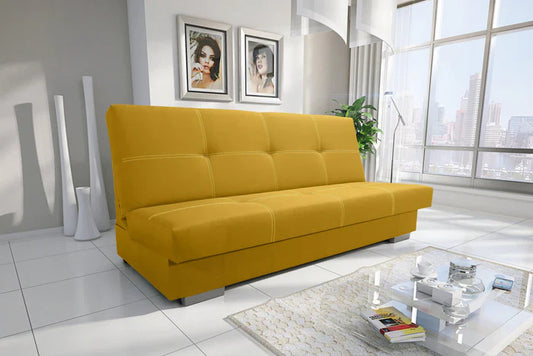 SOFA BED AXEL 195CM TWIST 10 YELLOW / SPRINGS + FOAM