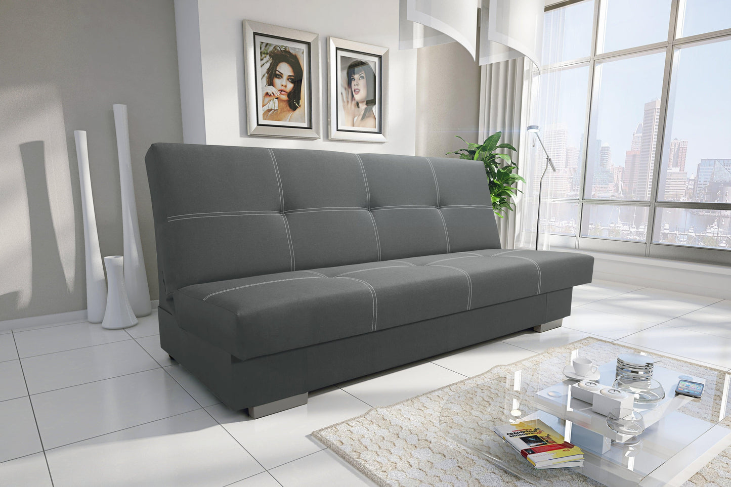 SOFA BED AXEL 195CM SAWANA 05 GREY / SPRINGS + FOAM