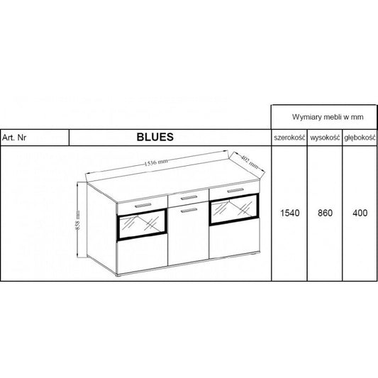 SIDEBOARD MAXI WHITE 154CM