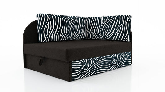 UNIVERSAL CORNER SOFA BED KUBUS CUBE BLACK / ZEBRA Children room