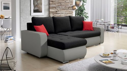 CORNER SOFA BED DAVY CHOICE OF COLOR 238CM / SPRINGS + FOAM