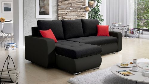 CORNER SOFA BED DAVY CHOICE OF COLOR 238CM / SPRINGS + FOAM