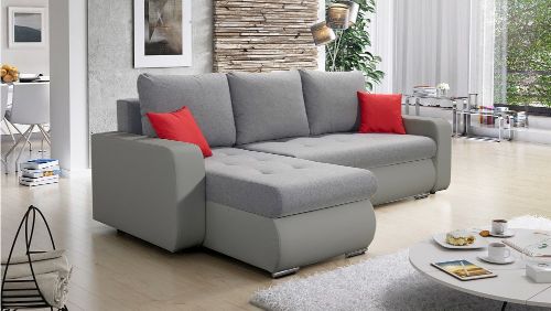 CORNER SOFA BED DAVY CHOICE OF COLOR 238CM / SPRINGS + FOAM