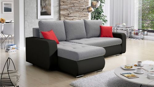 CORNER SOFA BED DAVY CHOICE OF COLOR 238CM / SPRINGS + FOAM