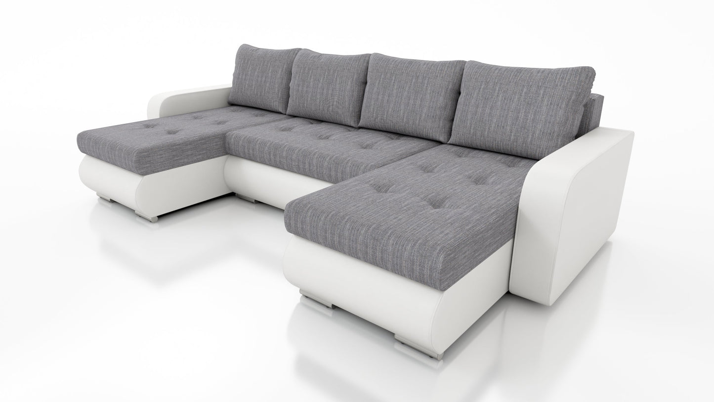 CORNER SOFA BED DAVY U 300CM CHOICE OF COLORS / BONNELL SPRING + FOAM