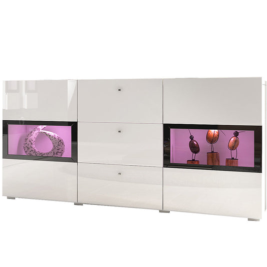 SIDEBOARD BAROS 132CM WHITE/WHITE GLOSS